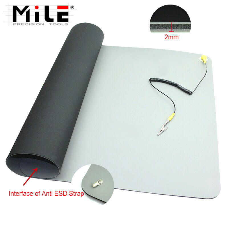 Electronics Repair Center - 710x500x2mm Anti-Static ESD Mat+Ground Wire+ESD Wrist