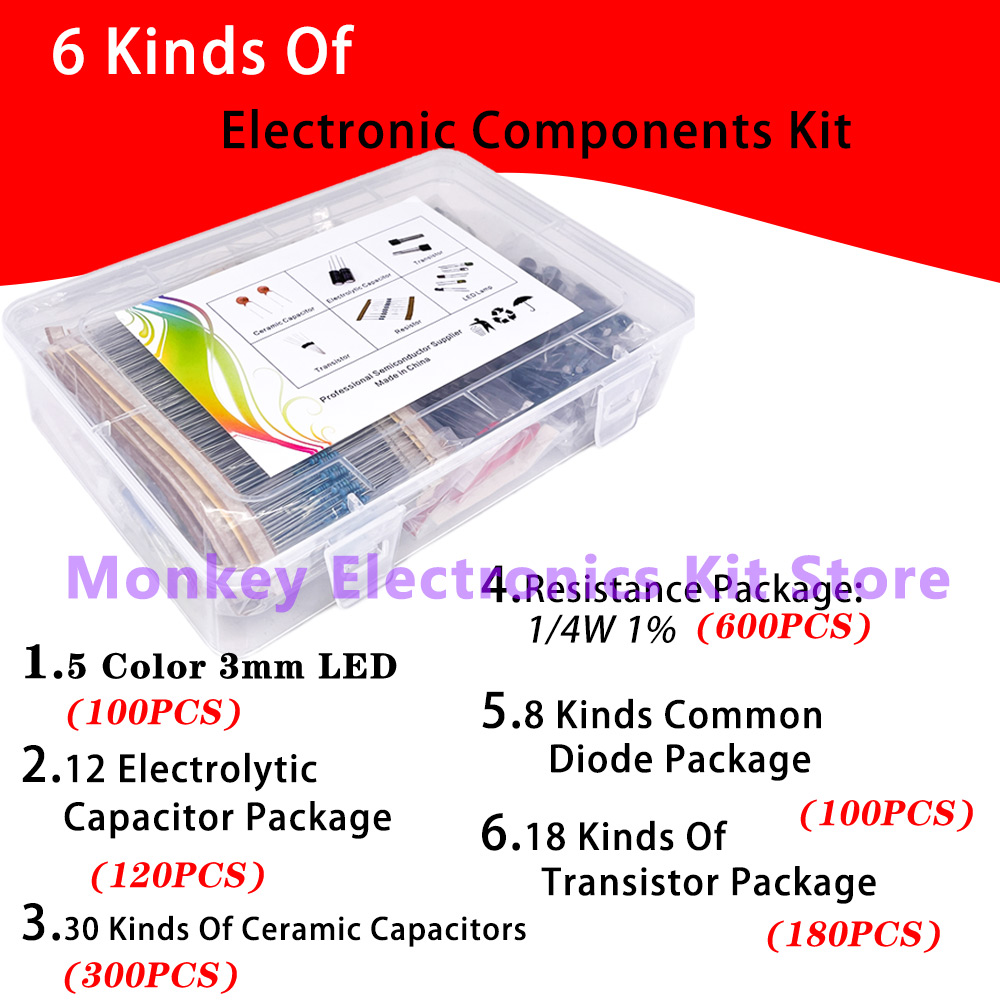 6 kinds components kit resista - مراجعة Electronics Repair Center وسعره